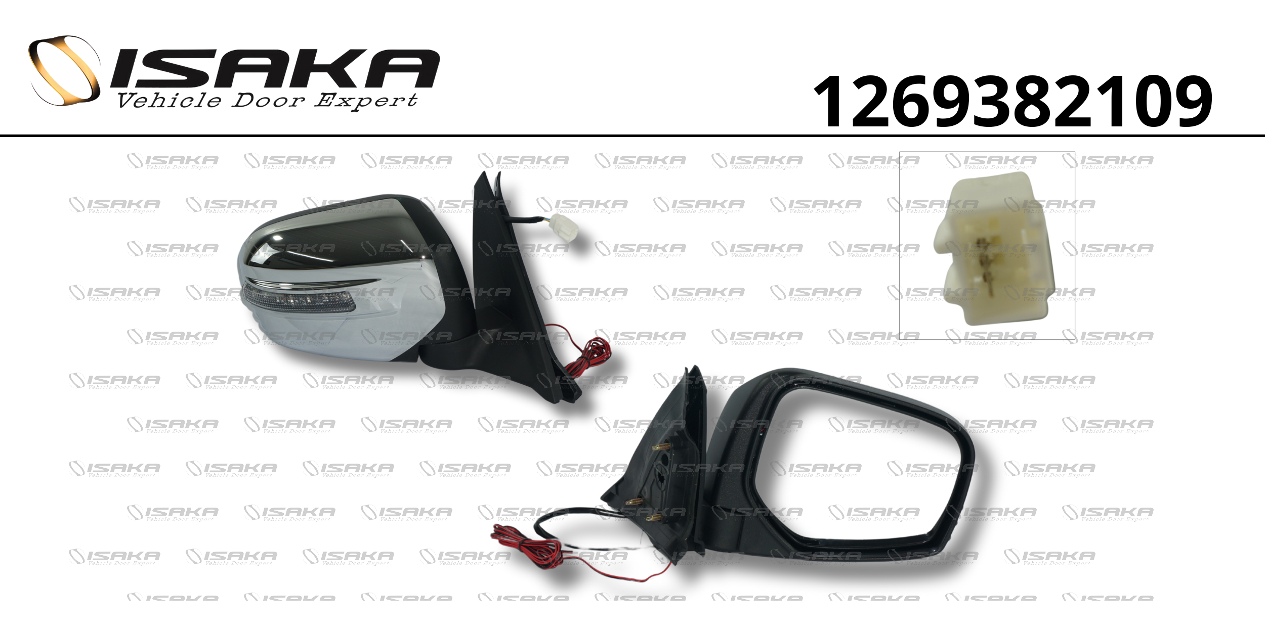 RETROVISOR LD CE C/PISCA CAPA CROMADA 2 chicotes