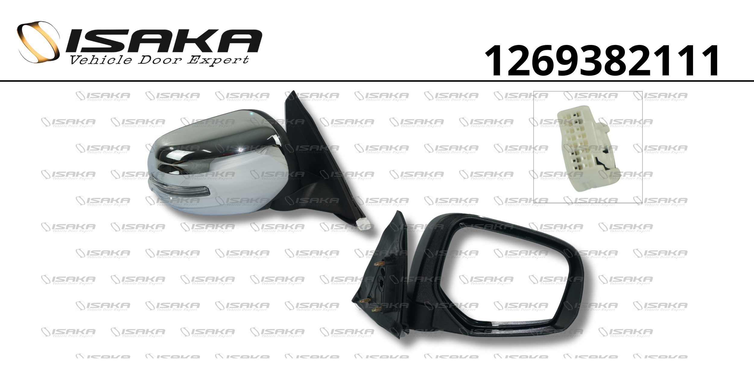 RETROVISOR LD CE C/PISCA CAPA CROMADA 1 chicote 5 fios