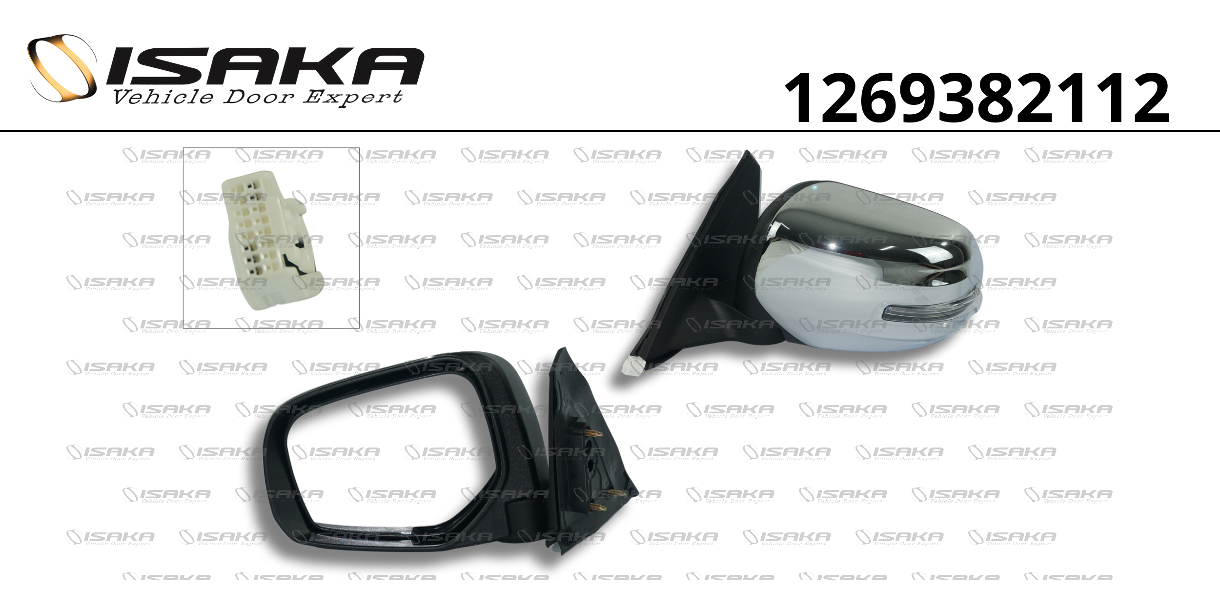 RETROVISOR LE CE C/PISCA CAPA CROMADA 1 chicote 5 fios