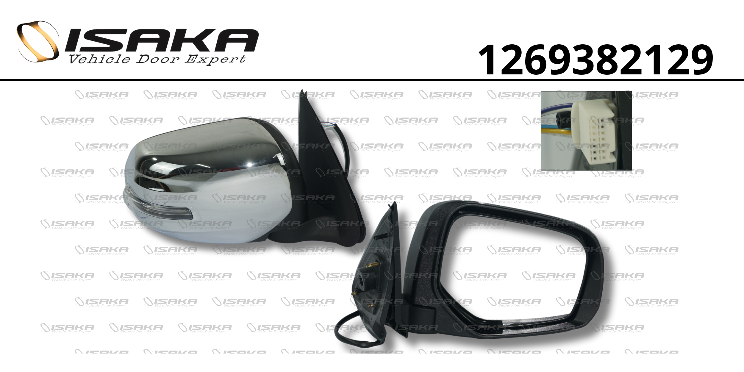 RETROVISOR LD CE C/PISCA CAPA CROMADA (5 FIOS)
