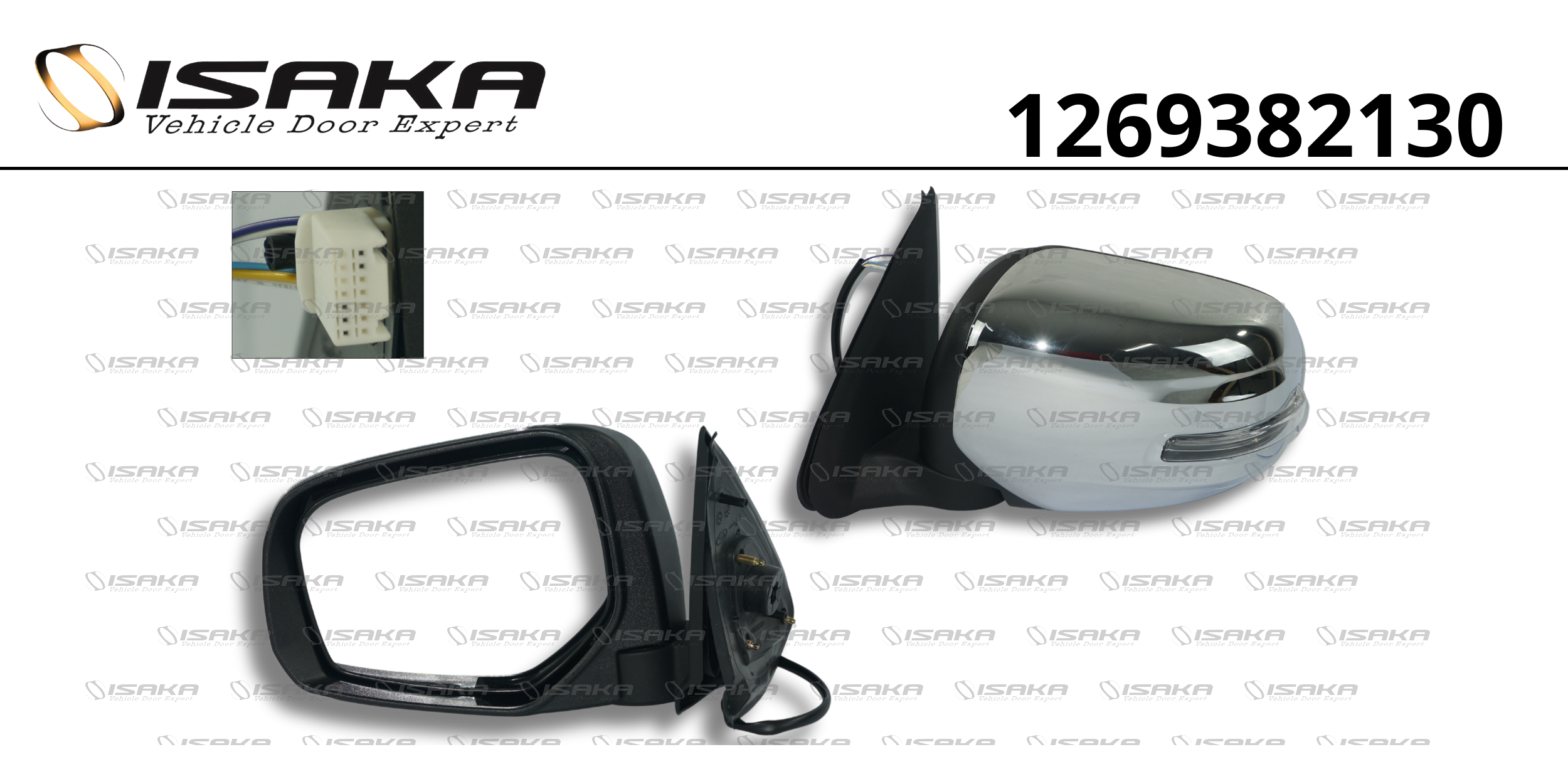 RETROVISOR LE CE C/PISCA CAPA CROMADA (5 FIOS)