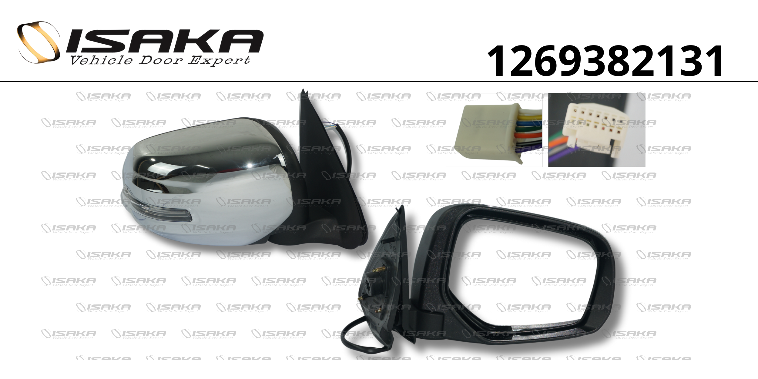 RETROVISOR LD CE C/PISCA CAPA CROMADA (7 FIOS)