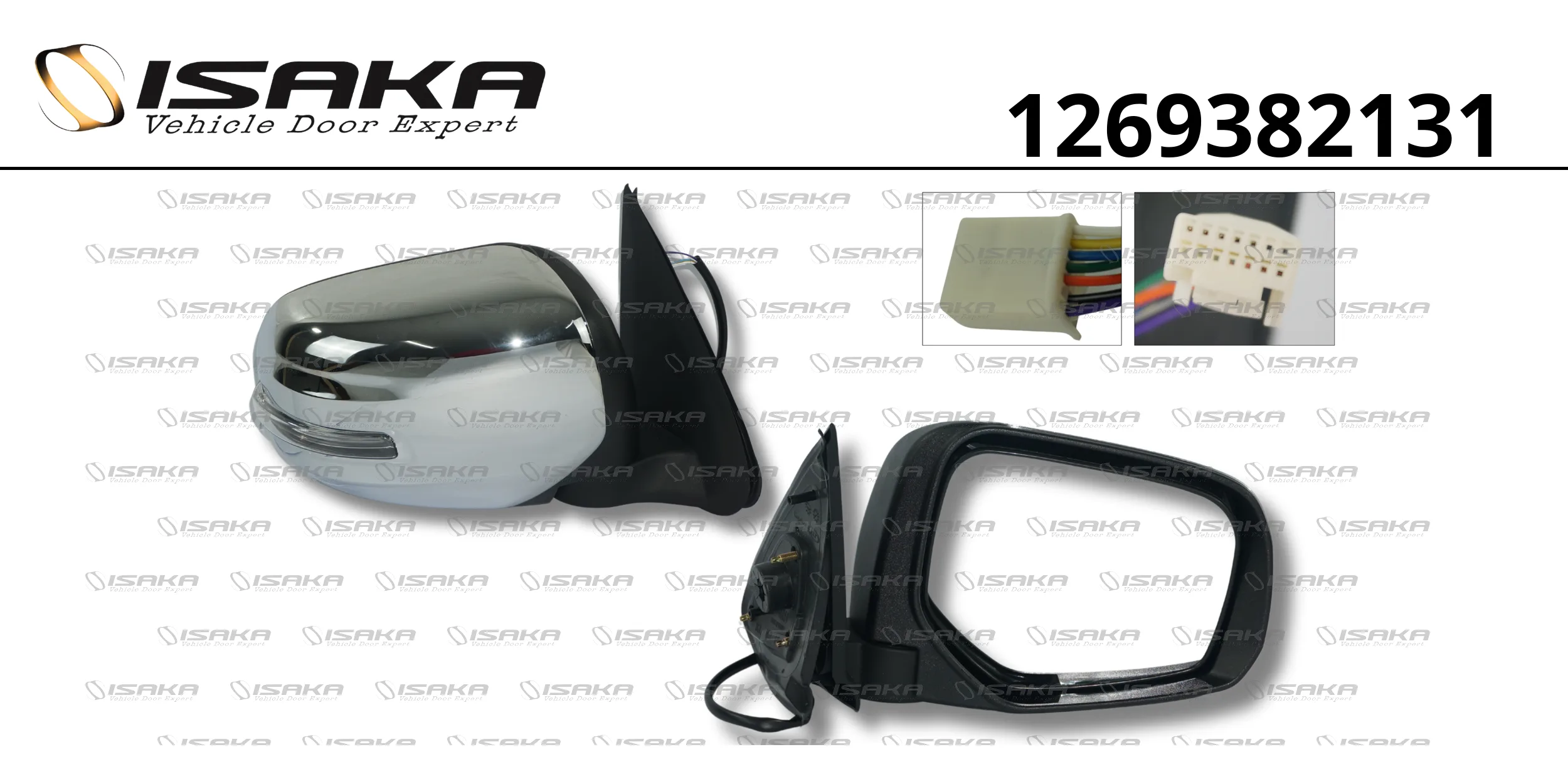 RETROVISOR LD CE C/PISCA CAPA CROMADA (7 FIOS)