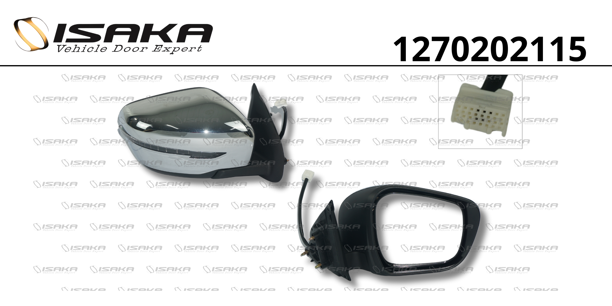 RETROVISOR LD CE C/PISCA CAPA CROMADA (5 FIOS)