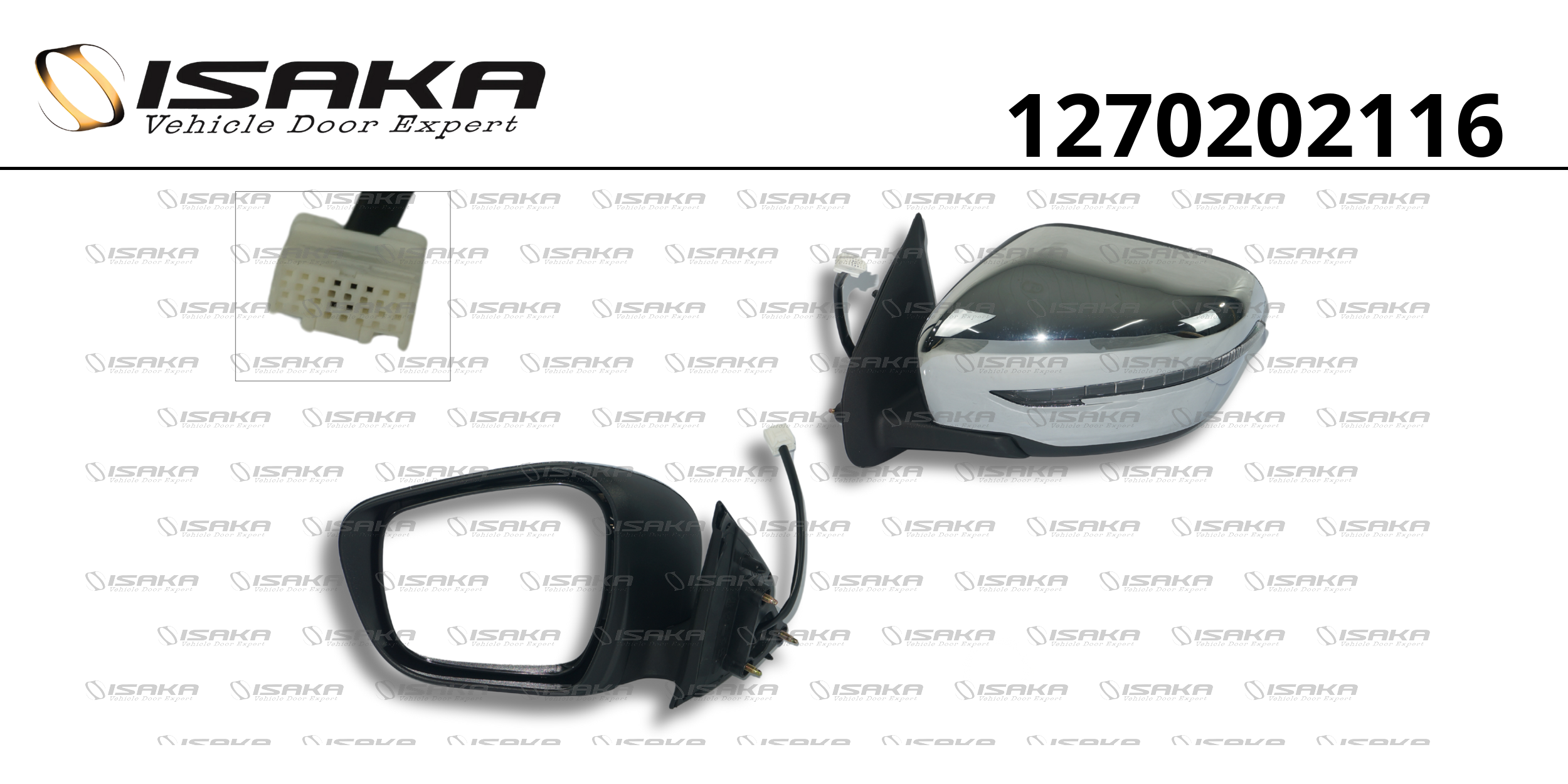 RETROVISOR LE CE C/PISCA CAPA CROMADA (5 FIOS)