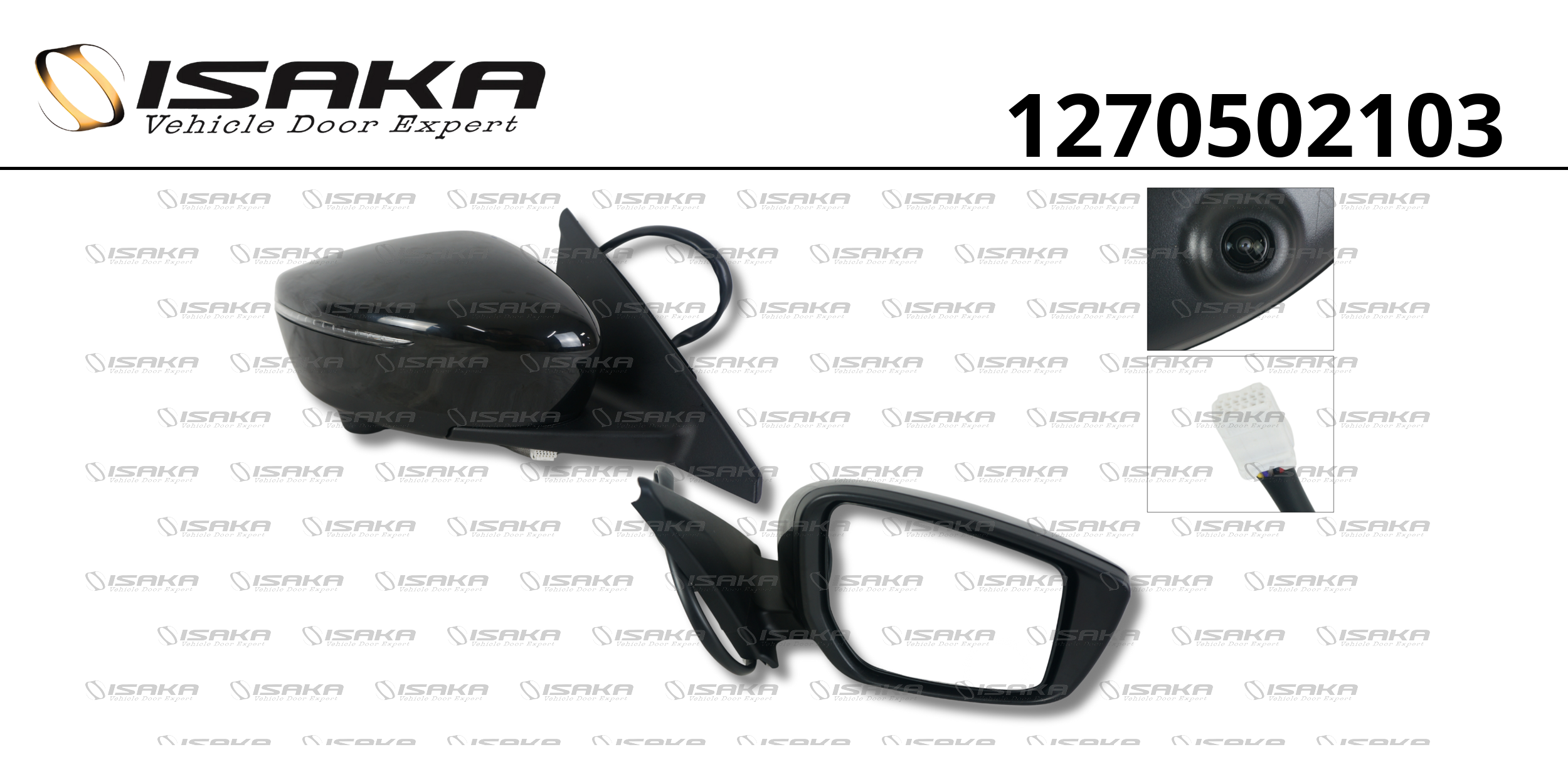 RETROVISOR LD CE C/PISCA C/CAMERA CAPA LISA P/PINTURA (9 FIOS)