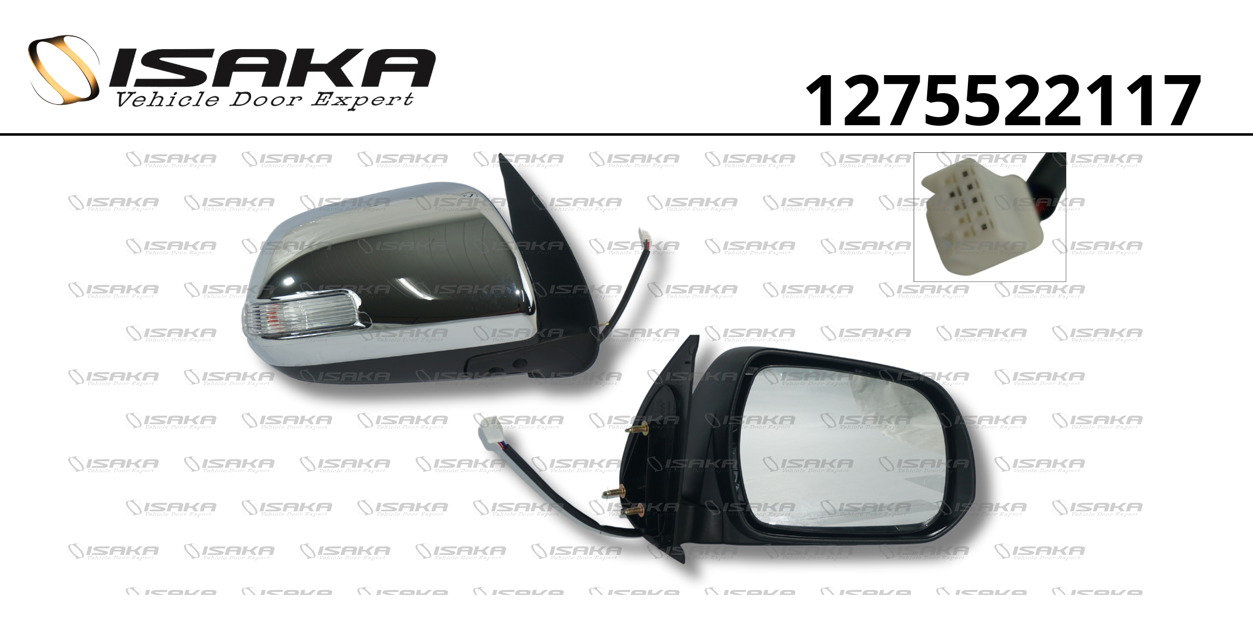 RETROVISOR LD CE C/PISCA CAPA CROMADA (PISCA AMBAR) (4 FIOS)