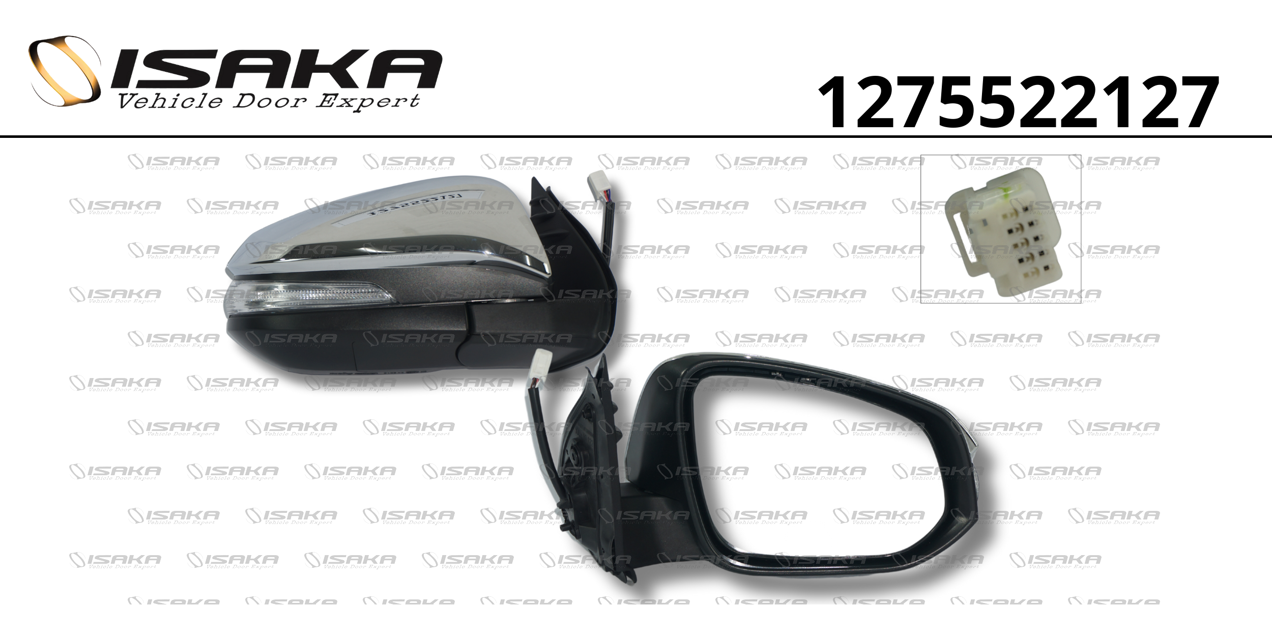 RETROVISOR LD CE C/PISCA CAPA CROMADA (5 FIOS)