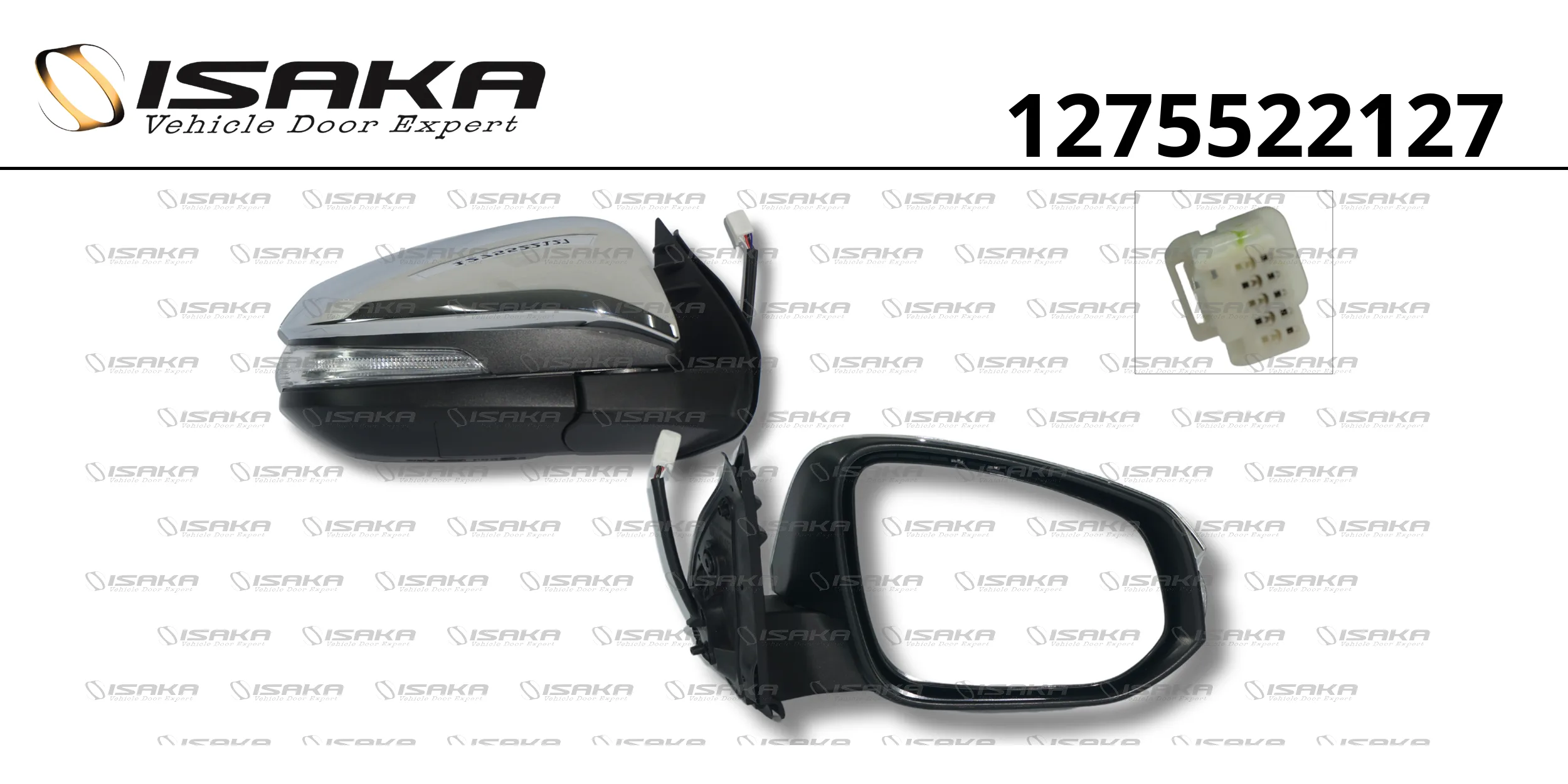 RETROVISOR LD CE C/PISCA CAPA CROMADA (5 FIOS)